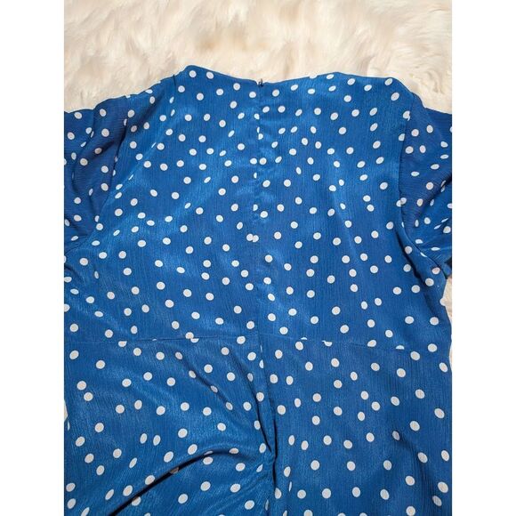 Gilli Women's Midi Polka Dot Puff Sleeve Blue/White‎ Dress Size M - Picture 9 of 12
